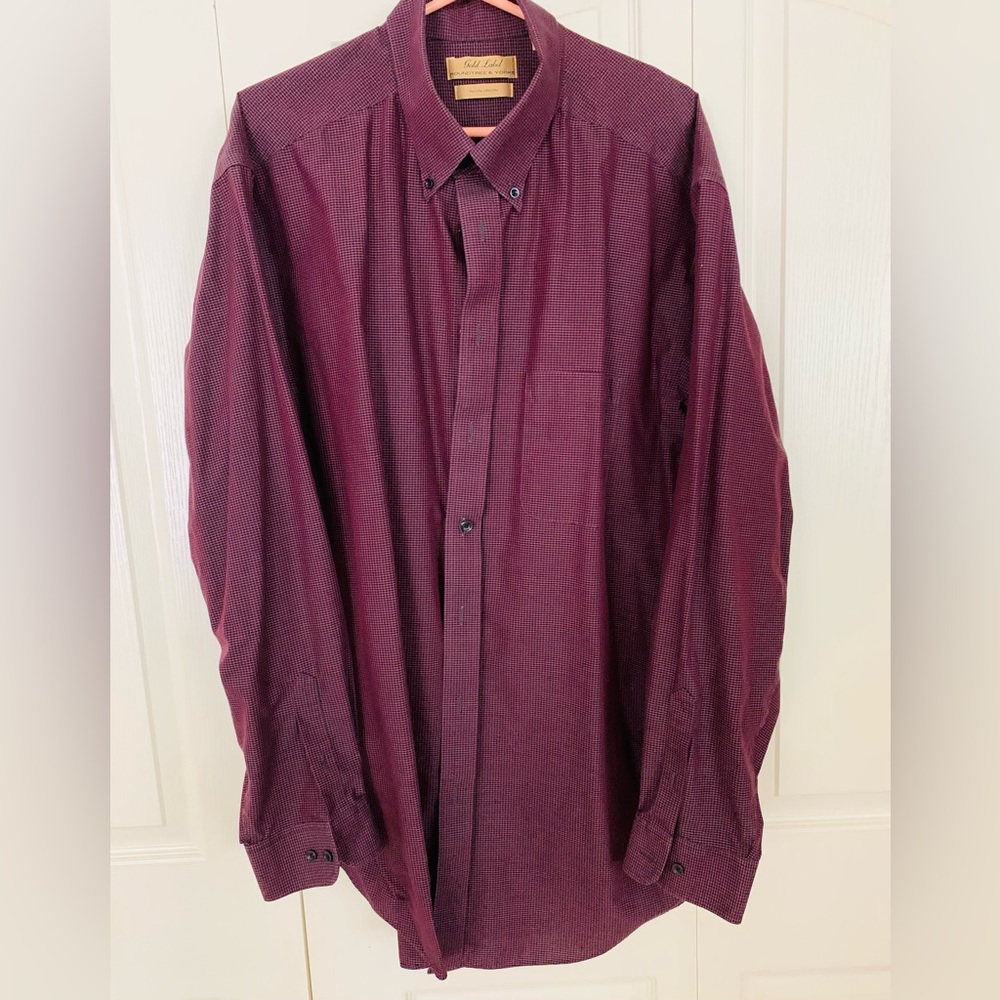Men’s big and tall button down long sleeve shirt.